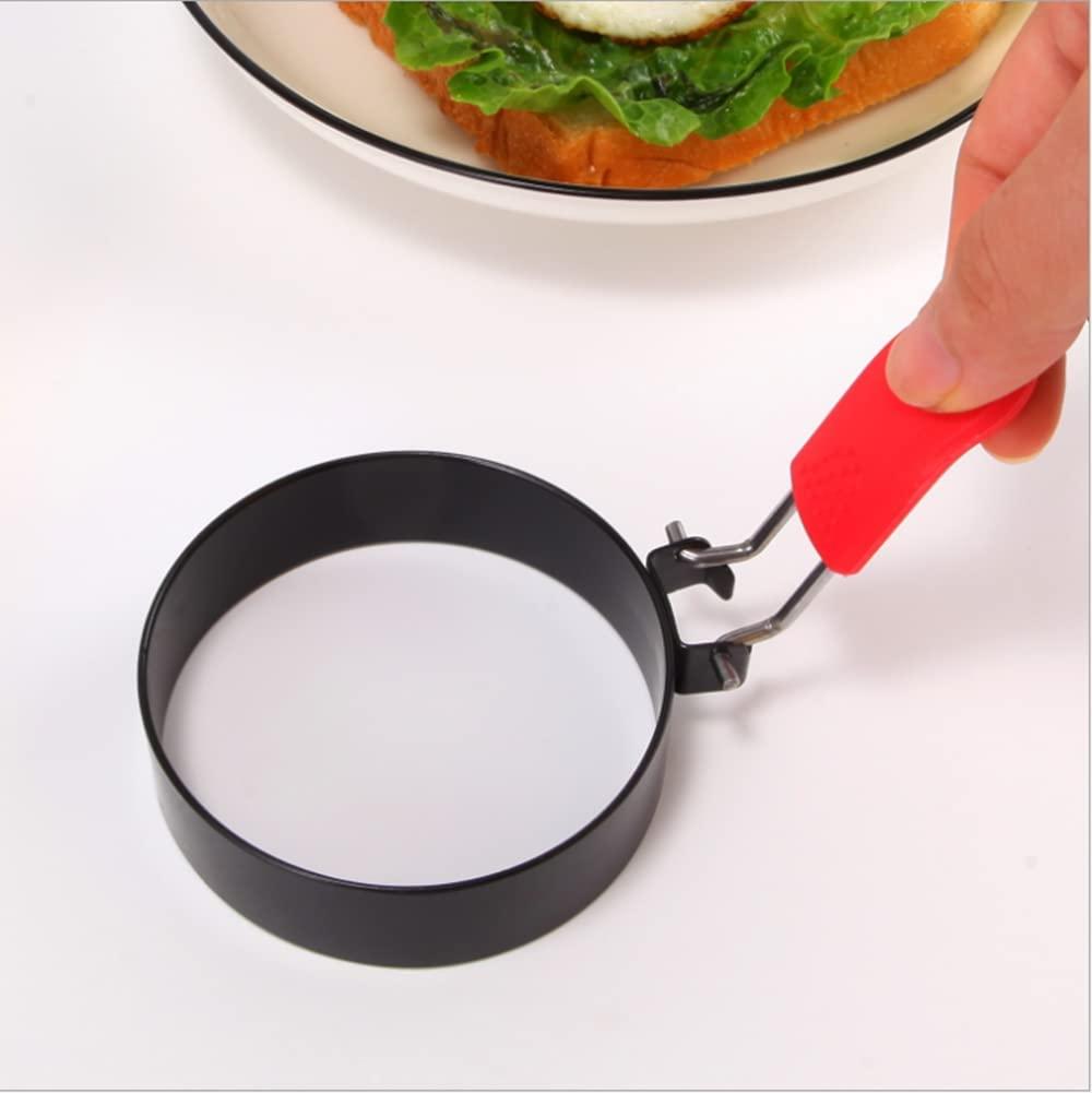Khuôn chiên trứng bằng thép không gỉ với tay cầm silicone