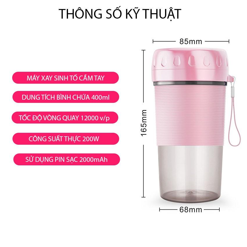 Máy xay sinh tố cầm tay tích điện 2000mAh dung tích 300ml chính hãng Venado