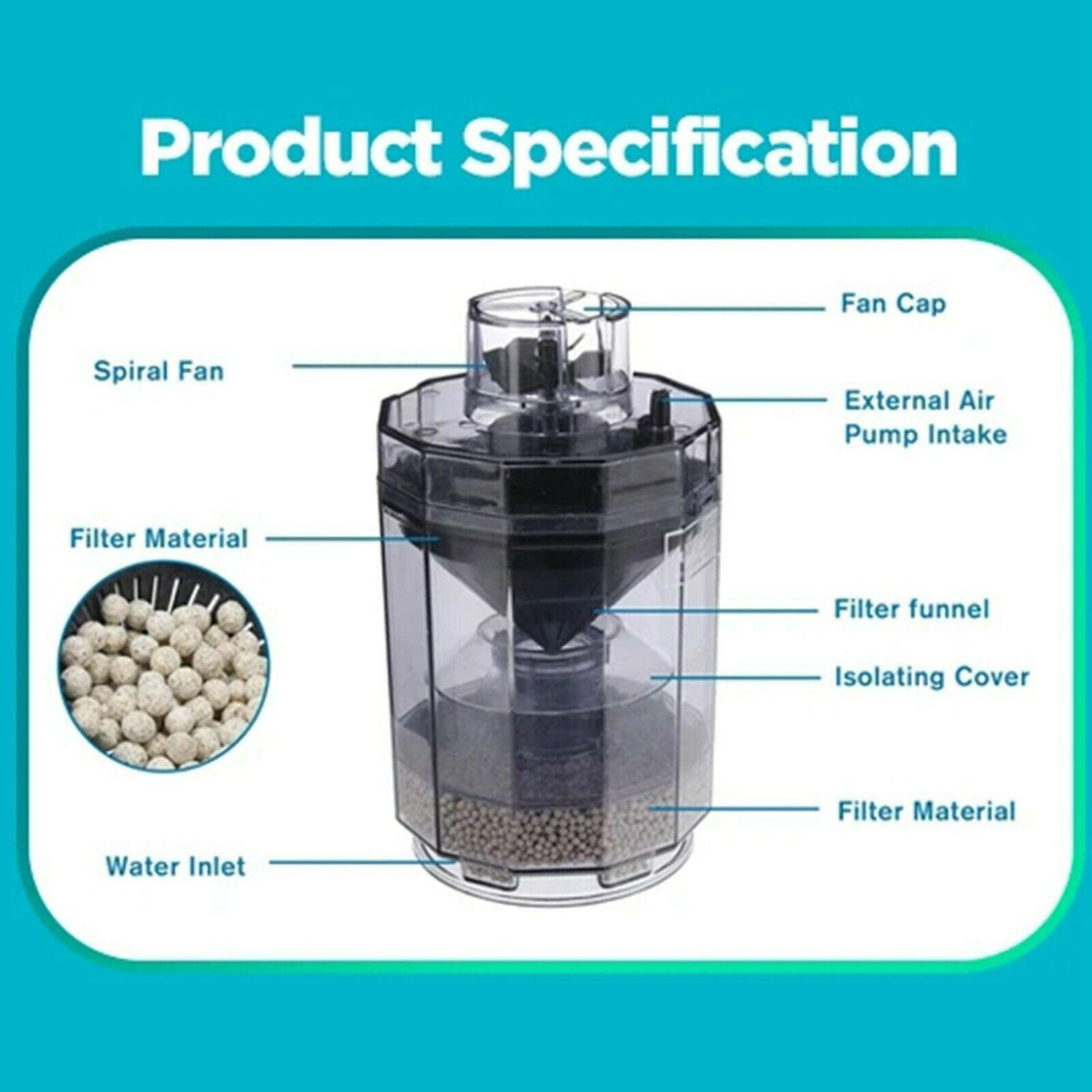 Fish Tank Filter, Fish Stool Suction Collector Fish Tank Automatic Fish Fecal Filter Increase Oxygen & Cleaning Aquarium