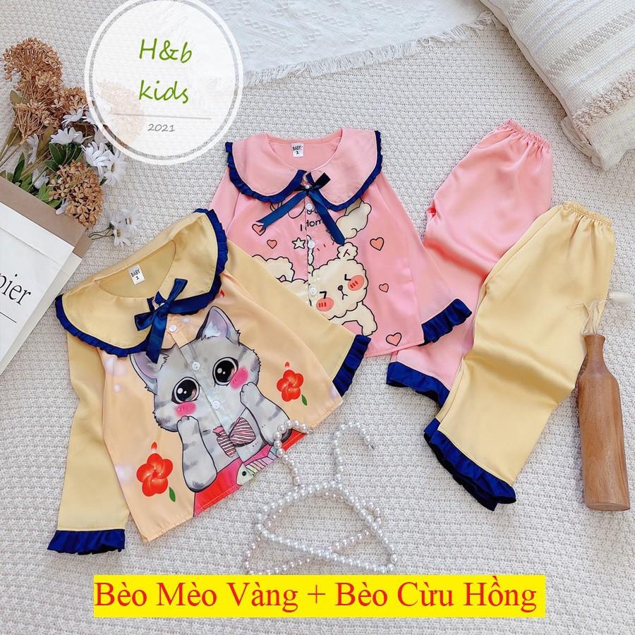 [ Mã Độc Quyền ] Bộ Mặc Nhà dài tay cao cấp Pijama Lụa 3D Cao Cấp Cho Bé