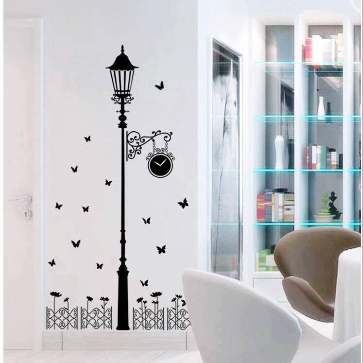 Decal dán tường Cây đèn đen - HP188