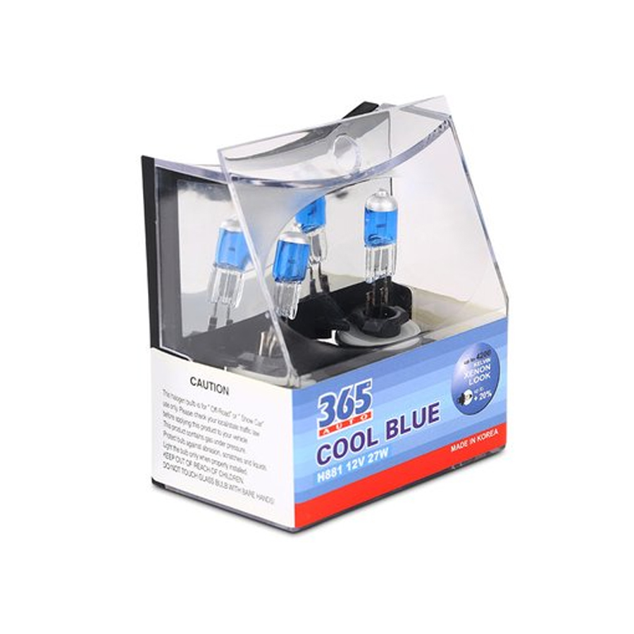 Bộ 2 Bóng Đèn Ô Tô H881 Coolblue 12V 365- Auto (27W) - Xanh