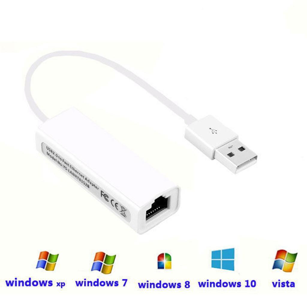 USB to LAN Network Card Cable, with USB 2.0 Male to Female RJ45 Ports, The