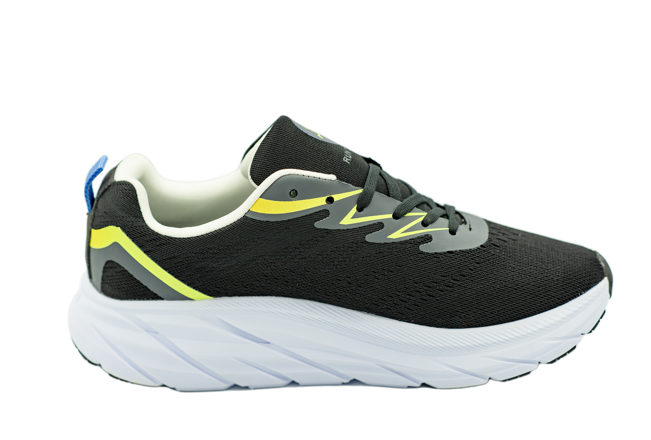 Giày thể thao chạy bộ Run Together công nghệ gắn chip thông minh - Giày sneaker màu đen đế cao