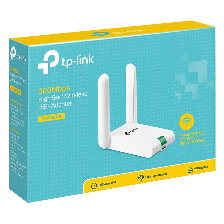 TP-Link  TL-WN822N - USB Wifi (high gain) chuẩn N tốc độ 300Mbps - Hàng Chính Hãng