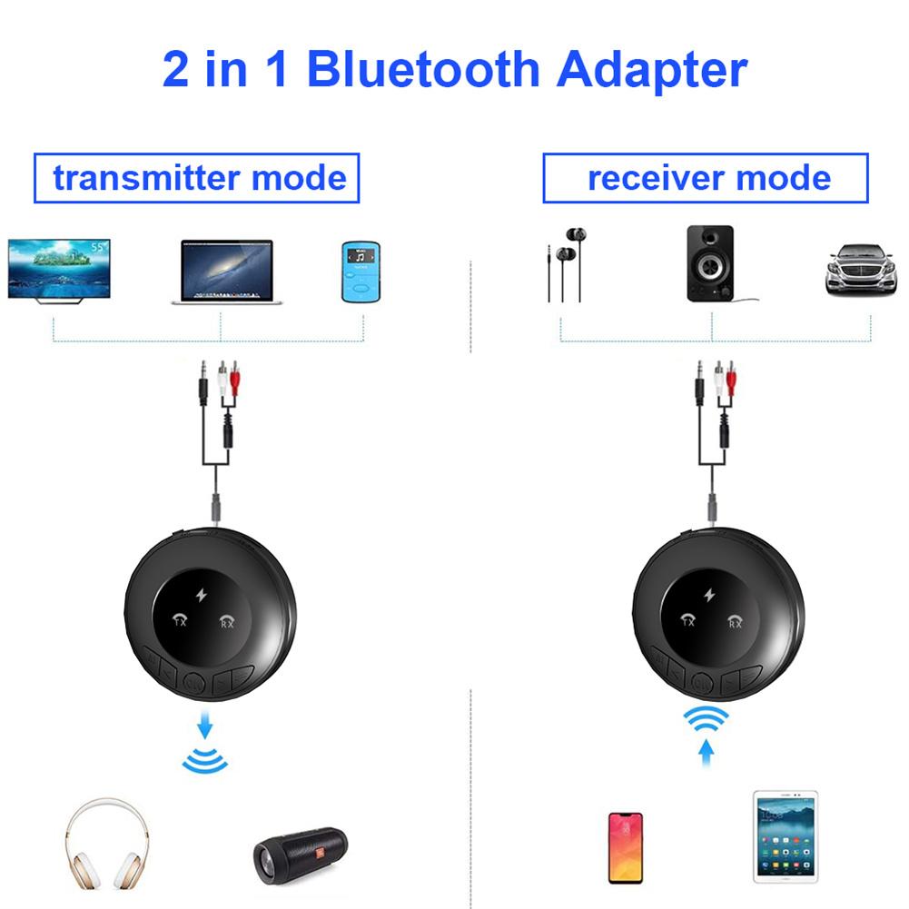 2-in-1 Bluetooth-compatible 5.0 Wireless Audio Adapter Aux Tv Car Computer Speaker Headphone Receiver Transmitter