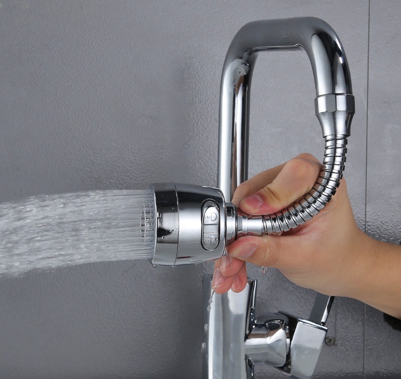 Đầu Vòi Xoay 360 Inox Có 2 Chế Độ Bật Nước Rửa Mọi Thứ, Mọi Ngóc Ngách Trong Bồn Rửa Bát Một Cách Tiện Lợi, Dễ Dàng