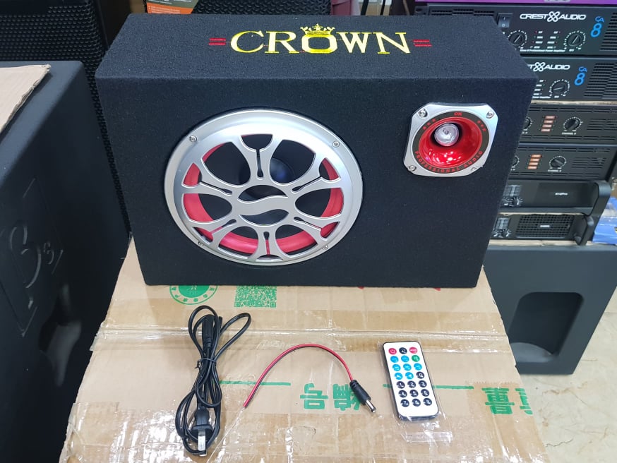 Loa CROWN 8: Bass 20, Dáng vuông, Có Bluetooth, Công suất lớn, Nguồn điện 220v hoặc 12v