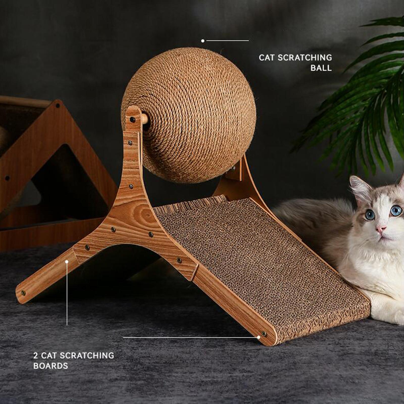 Sisal Cat Scratching Ball for Cats and Kittens Scratcher Scratch Pad Indoor Cats Cardboard Interactive Pet Toy