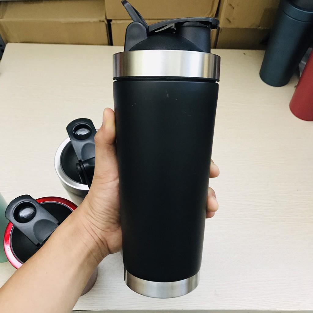 Bình Lắc Tập Gym Giữ Nhiệt Shaker Inox – 800ml – Chọn Màu Bình Đựng Nước Chính Hãng Amalife – Kèm Bóng Lò Xo Lắc