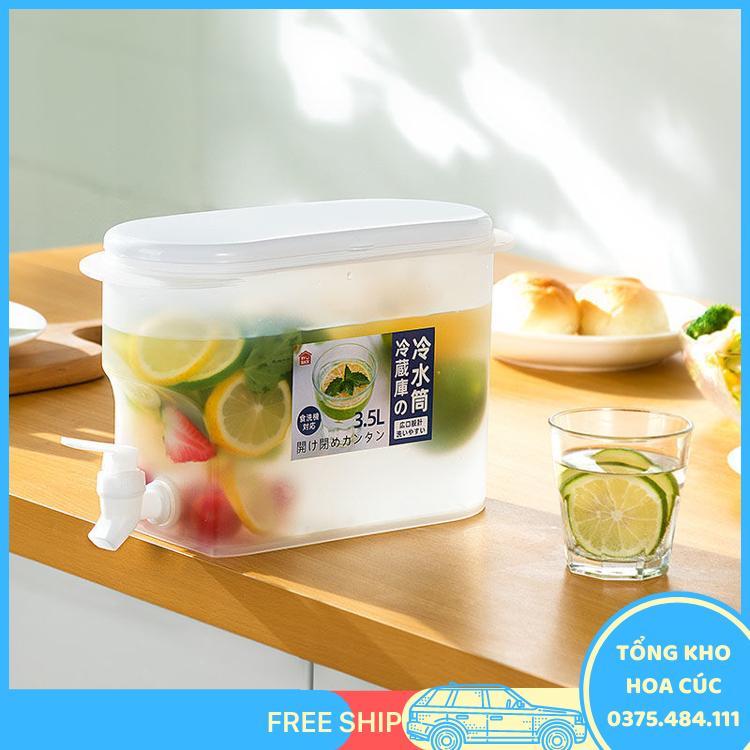 Bình Đựng Nước Có Vòi 3.5L Bình Nhựa Cao Cấp Để Tủ Lạnh Thông Minh - Vận Chuyển Miễn Phí Toàn Quốc
