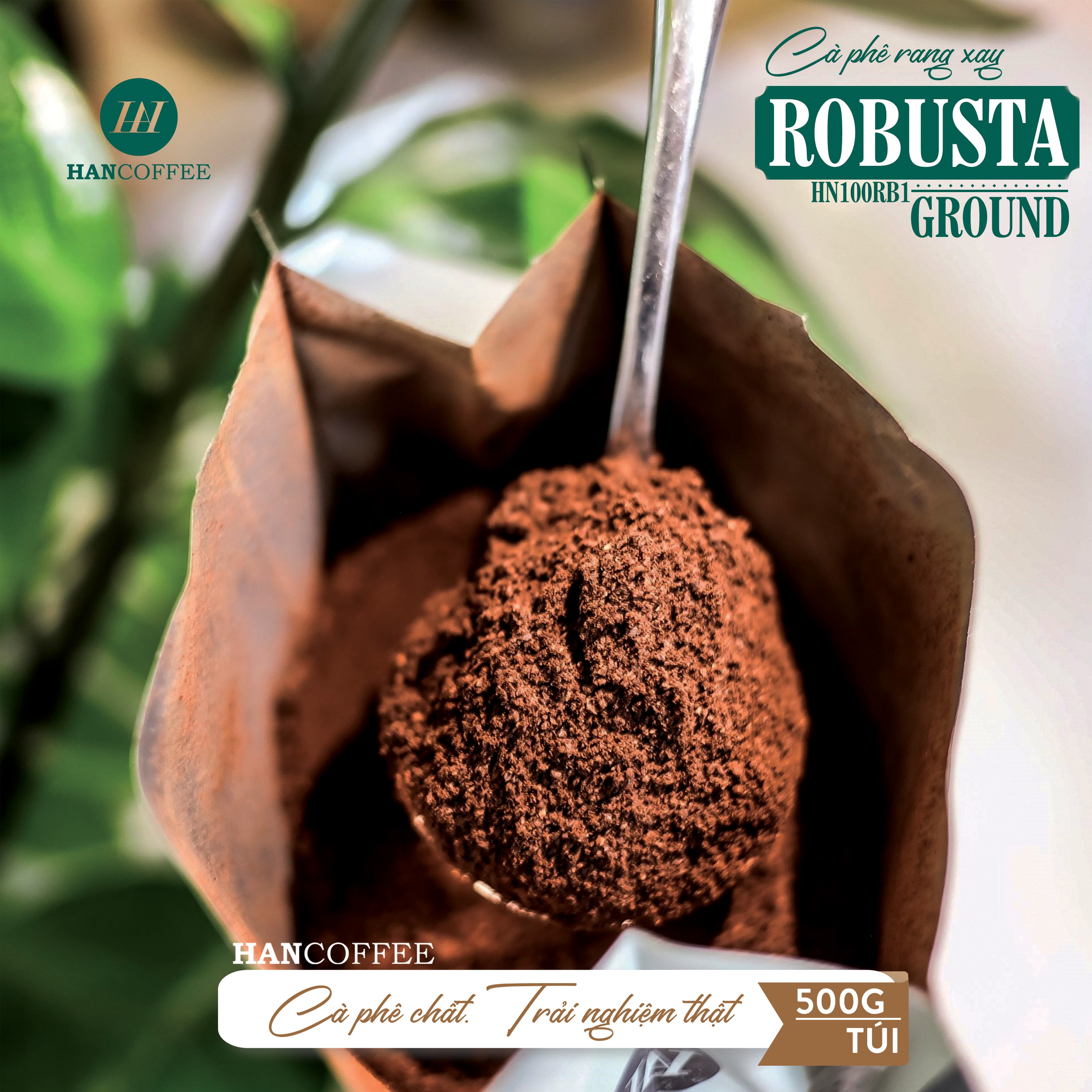 Cà Phê Robusta - Cafe Rang Mộc 100% HANCOFFEE Đắng Vừa, Hậu Ngọt, Dễ Uống Pha Phin - HN100RB1