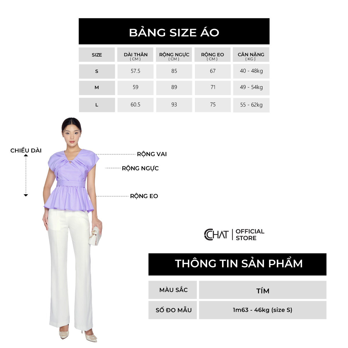 Áo Kiểu Nữ  Chờm Vai Cổ V Dáng Peplum Chất Voan Cao Cấp 13ANV2011PT