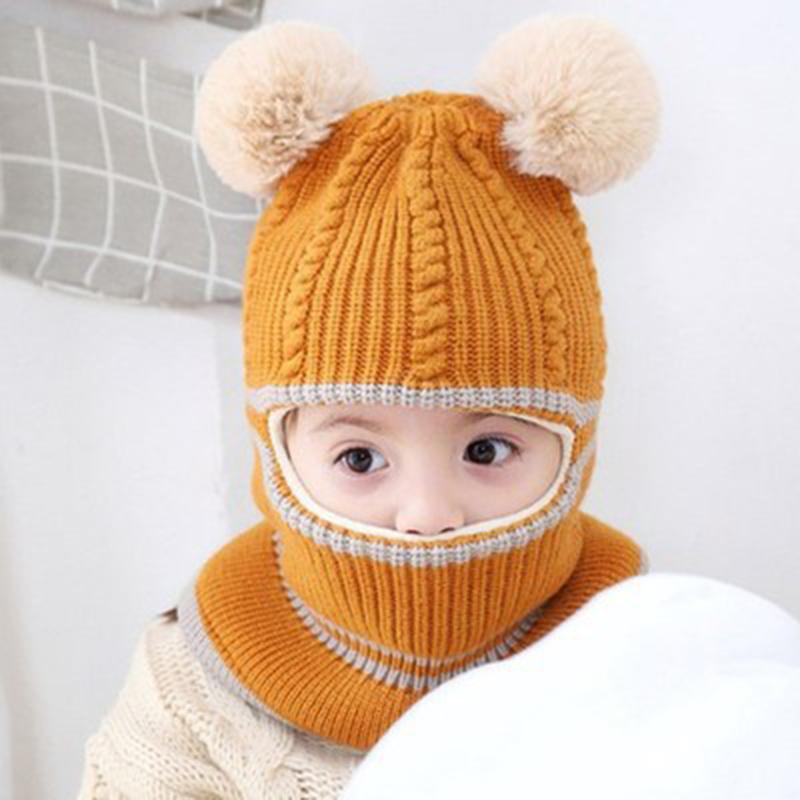 Trẻ Em Mùa Đông Nón Tai Bé Gái Bé Trai Nhiệt Trẻ Em Mũ Khăn Bộ Bé Bonnet Enfant Dệt Kim Nón Dễ Thương Cho Bé Gái Bé Trai