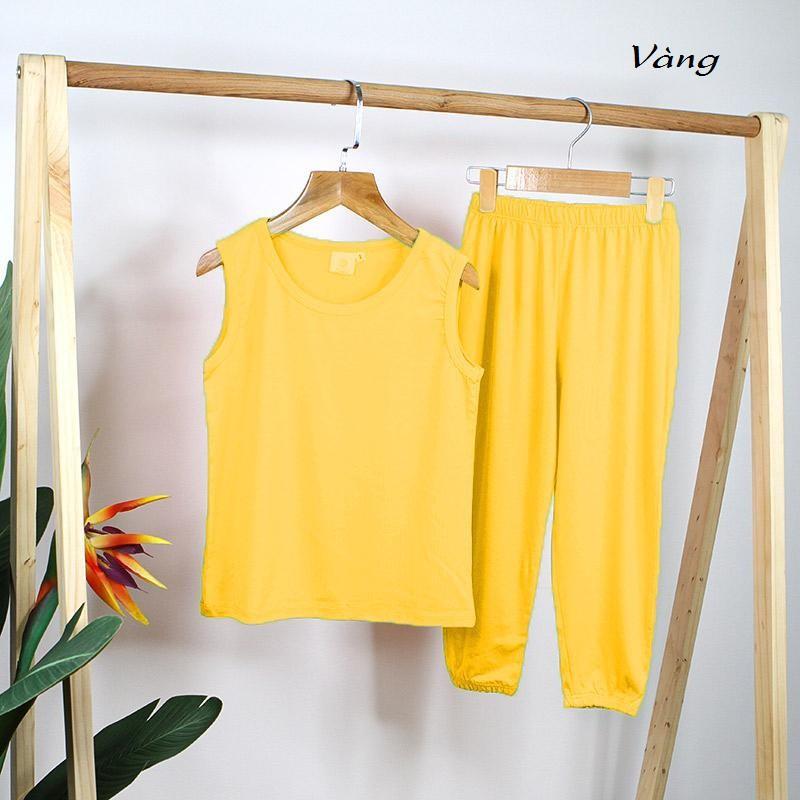 Bộ quần áo ba lỗ trơn dành cho bé trai, bé gái mặc cùng nhau, chất cotton mát mẻ