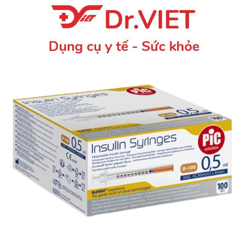 Bơm kim tiêm Insulin Syringes U-100 0.5ml 30G x 8mm