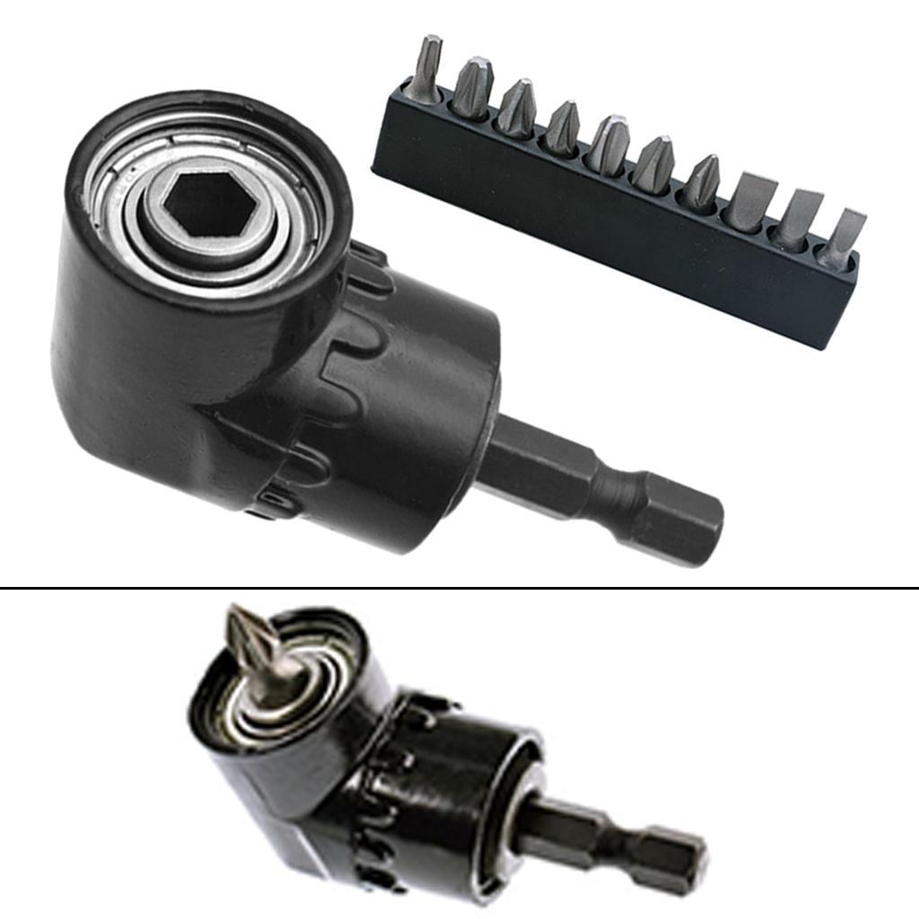 2x Black Drill Bit Holder Magnetic Bit Angled Bit Extension Electric Drills