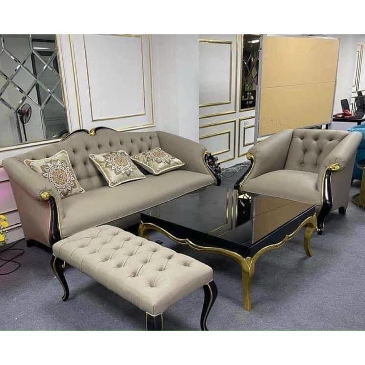 Ghế sofa tân cổ điển bọc da nhập khẩu