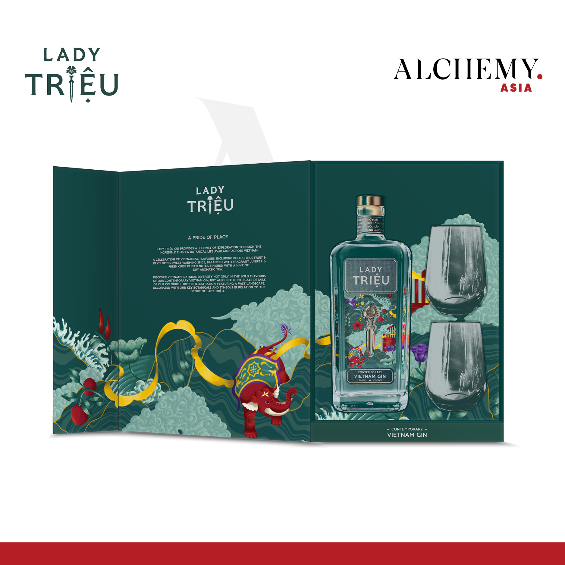[TET EDITION 2024] Rượu Lady Triệu Contemporary Việt Nam Gin 43% 1x0.7L