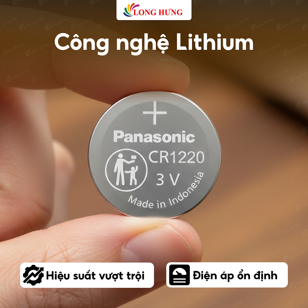 Pin nút Panasonic 3V CR-1220/5BE (1 viên/3 viên/5 viên/10 viên/50 viên) - Hàng chính hãng
