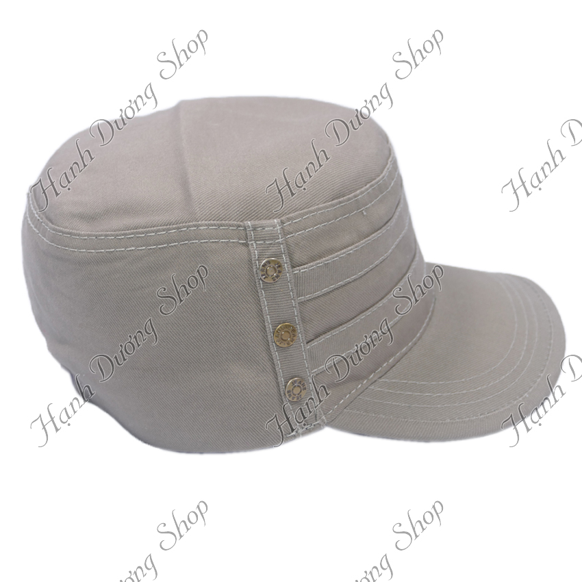 Nón kết đầu bằng bít đuôi không thêu họa tiết, mặt trước vá nhiều mảnh, gắn 6 sò thời trang - Hạnh Dương
