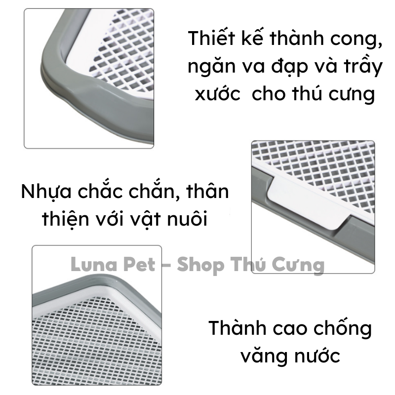 Khay vệ sinh cho chó size lớn L:65*50cm có cọc LunaPet KC08 - Khay hướng dẫn cún đi vệ sinh