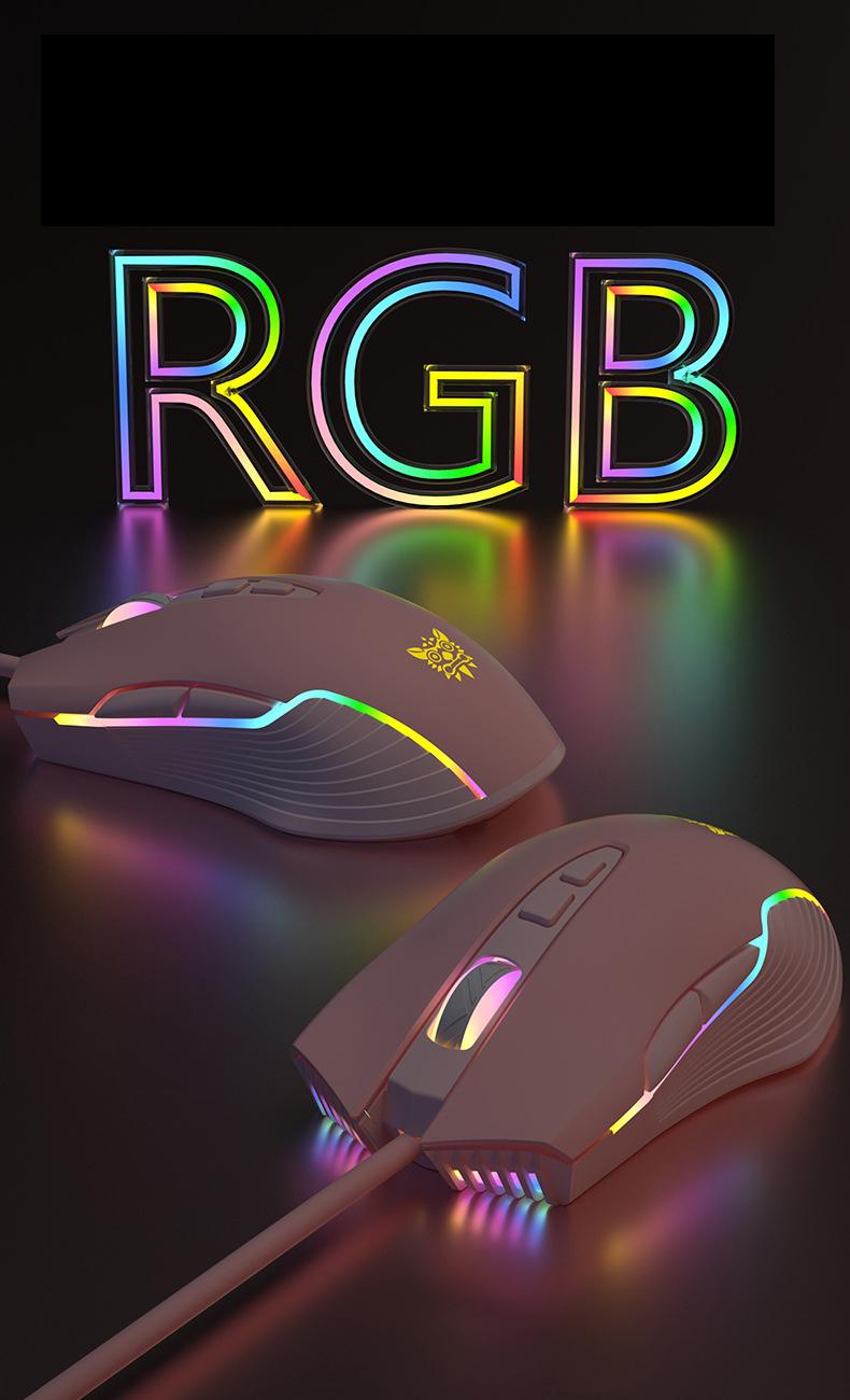 Mới Cô Gái Hồng Chuột Chơi Game Có Dây Trò Chơi Cơ Khí Dễ Thương RGB Máy Tính Bé Gái Trái Tim