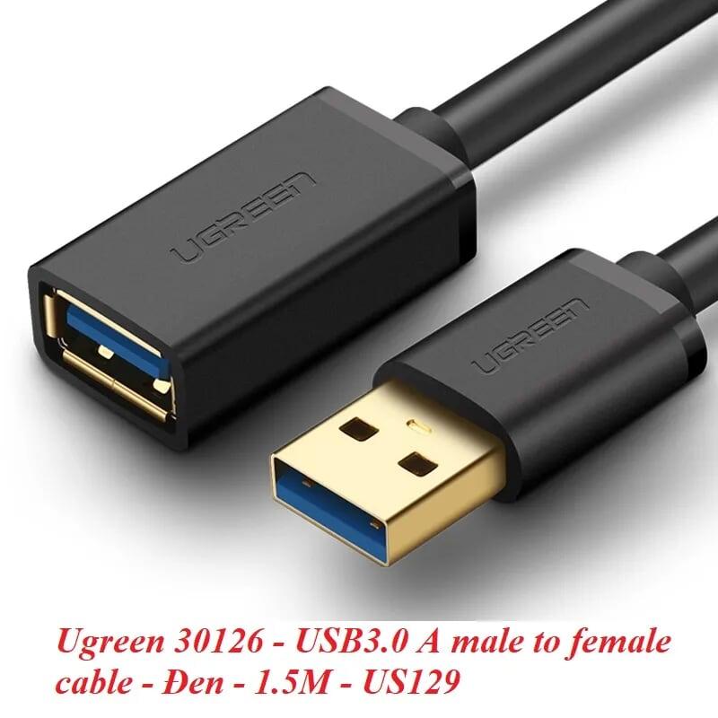 Ugreen UG30126US129TK 1.5M màu Đen Cáp tín hiệu nối dài USB 3.0 cao cấp - HÀNG CHÍNH HÃNG