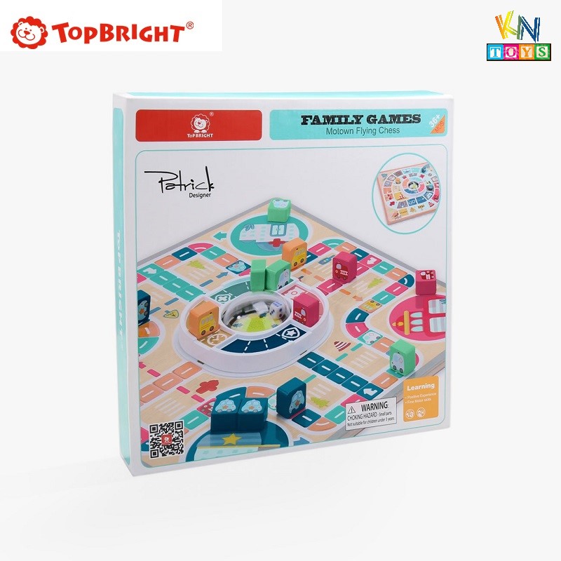 Đồ chơi Cờ cá ngựa phiên bản ô tô bằng gỗ chính hãng TOPBRIGHT – Family Games Motown Flying Chess (cho bé từ 3 tuổi)