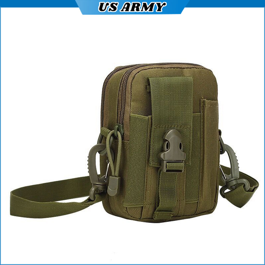 Túi Đeo Chéo Nam Nữ U968 Us Army, Túi Đeo Hông Tiện Dụng Chống Nước Vải Canvas Cao Cấp Phong Cách Lính - Hàng Chính Hãng - Xanh Rêu
