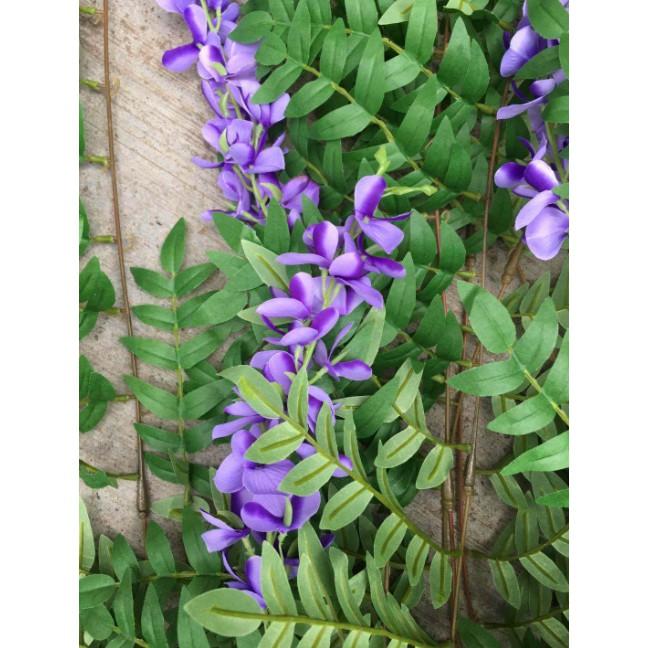 Hoa lụa - Bụi hoa Tử Đằng trang trí nhà đẹp LanDecor HC1020