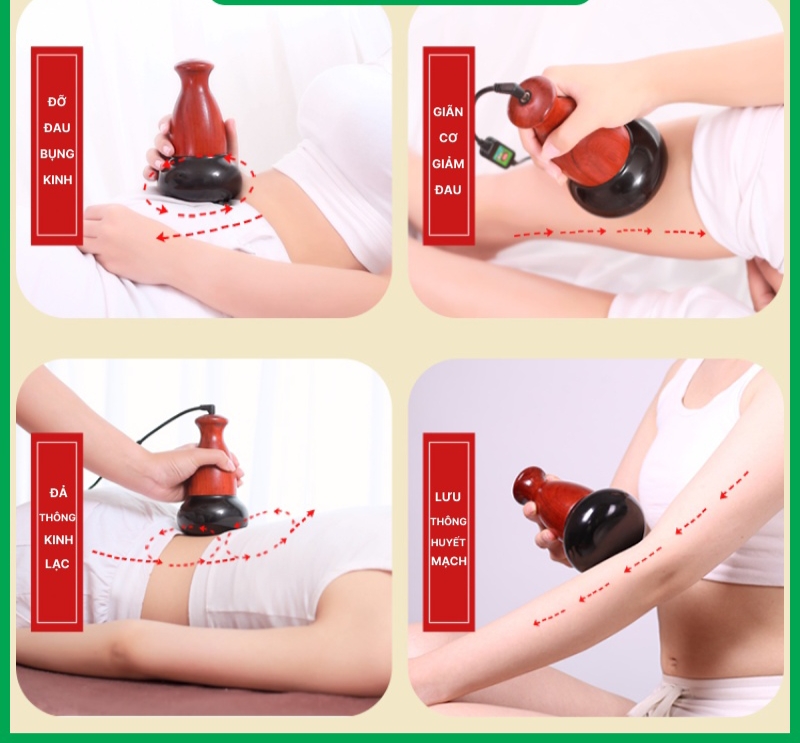 Dụng cụ Massage đá nóng Body, Cốc Đá Nóng Đả Thông Kinh Lạc, Máy Đá Nóng Massage Chỉnh Nhiệt Độ Dưỡng Sinh
