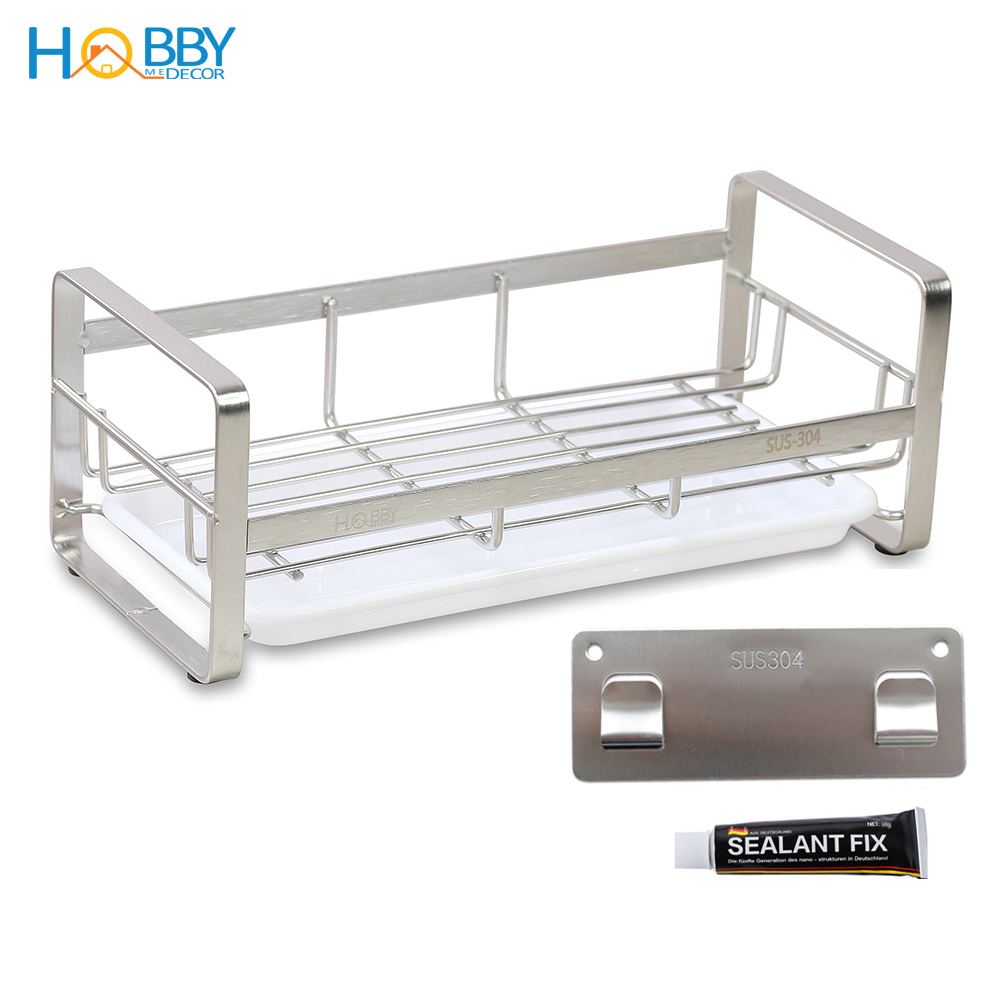 Kệ đựng dụng cụ rửa chén dán tường inox 304 Hobby Home Decor KRC6