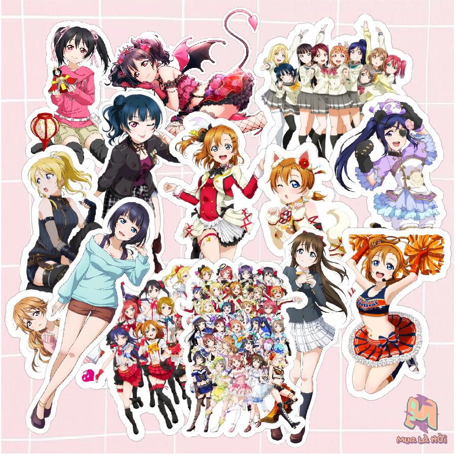 Miếng dán Stickers chủ đề Love Live