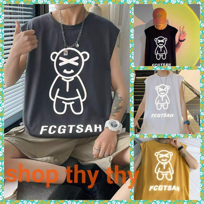 Áo ba lỗ nam phản quang bạc chất cotton mặc hè, áo tanktop thích hợp tập gym thoải mái vận động thời trang trẻ, Áo 3 Lỗ Nam Tank Top Tập Gym dây stringers hàng chất siêu đẹp, Áo sát Nách Tập Gym Nam Nữ In Chữ 