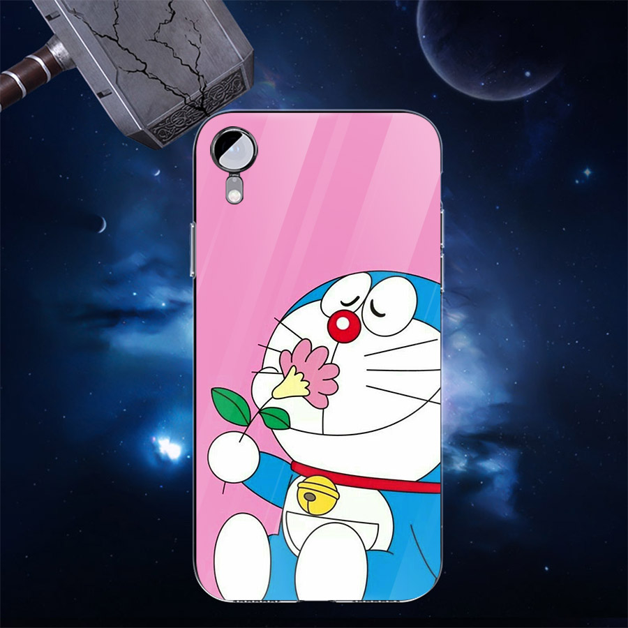 Ốp điện thoại kính cường lực cho máy iPhone XR - doremon nghịc ngợm MS DRMNN001