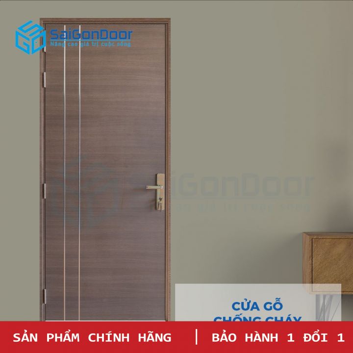 1m Cửa Gỗ Chống Cháy GCC  MDF Laminate P1R2 - Chưa Kèm Phụ Kiện - SAIGONDOOR