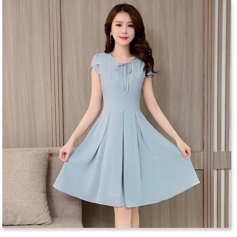 ĐẦM VOAN LỤA - KẾT NƠ CỔ