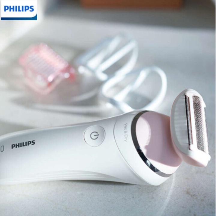 Máy cạo lông khô và ướt Philips dành cho nữ BRL140 /80  có hiển thị đèn Led - Hàng nhập khẩu