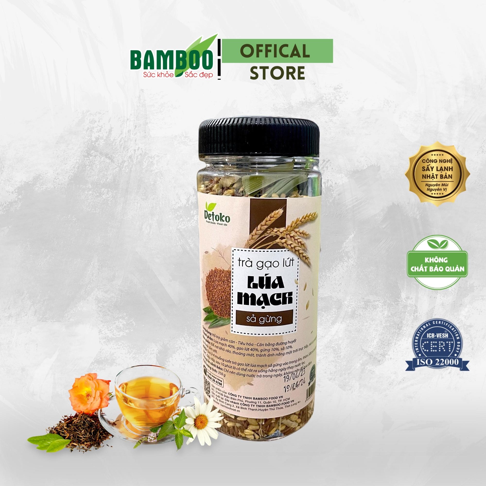 Trà lúa mạch sả gừng Bamboo hủ - 350g