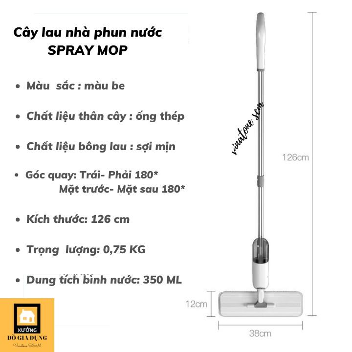 Cây Lau Nhà Phun Nước, Khử Khuẩn cao cấp, đầu xoay 360* HÀNG LOẠI 1
