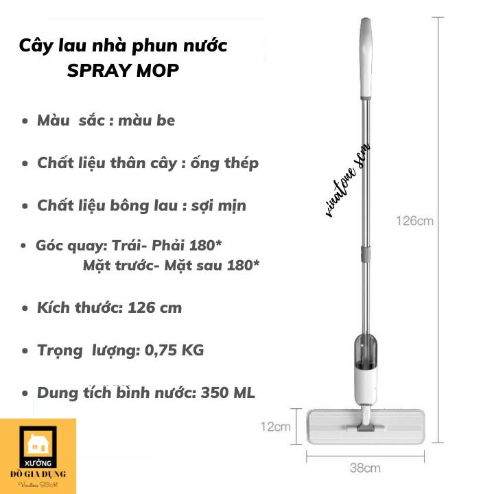 Cây Lau Nhà Phun Nước, Khử Khuẩn [Water Spray Mop] cao cấp, đầu xoay 360* [đa năng 2 TRONG 1] HÀNG LOẠI 1