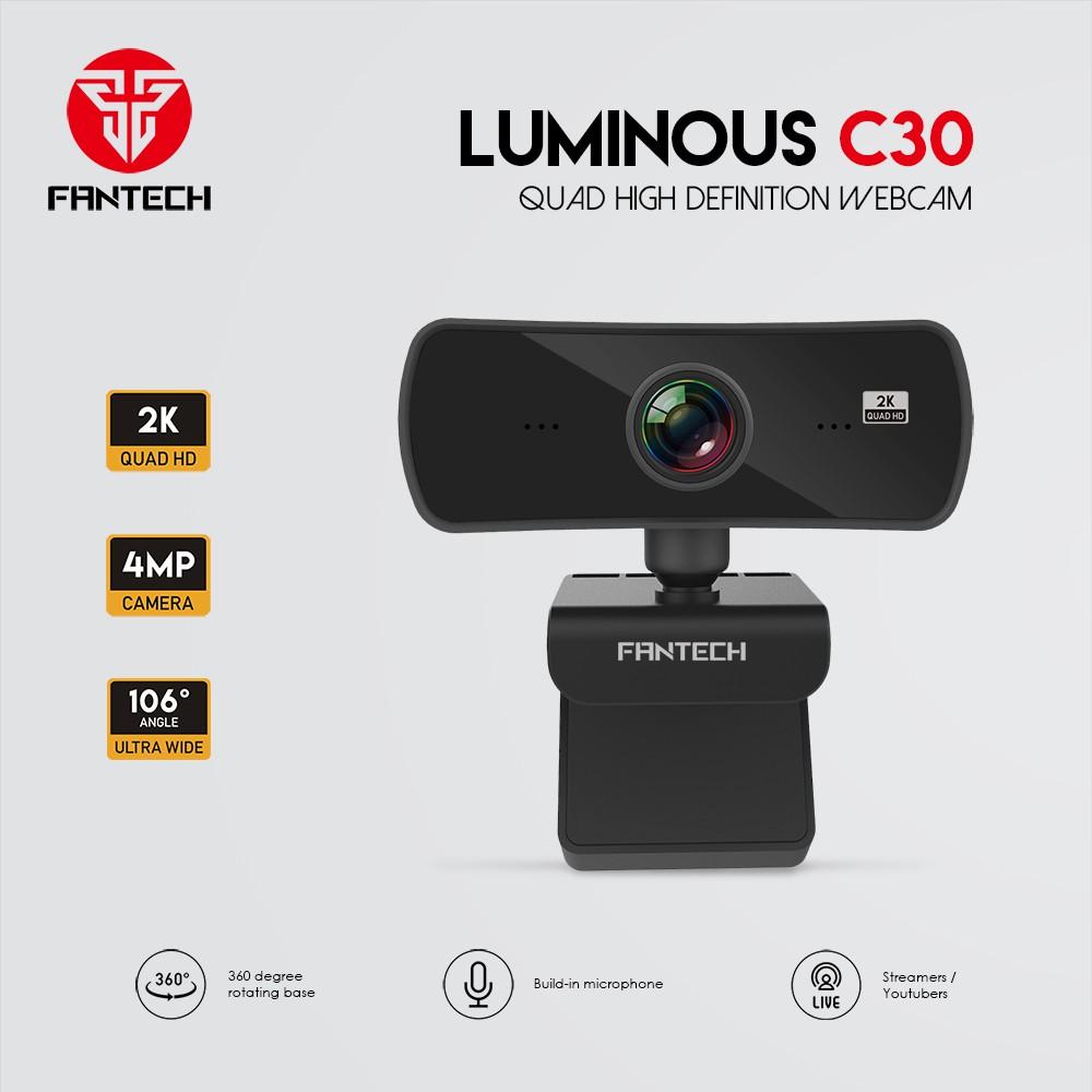 Webcam Livestream Chuyên Nghiệp FANTECH C30 LUMINOUS 4MP Hỗ Trợ Quay Chất Lượng 2K - HÀNG CHÍNH HÃNG