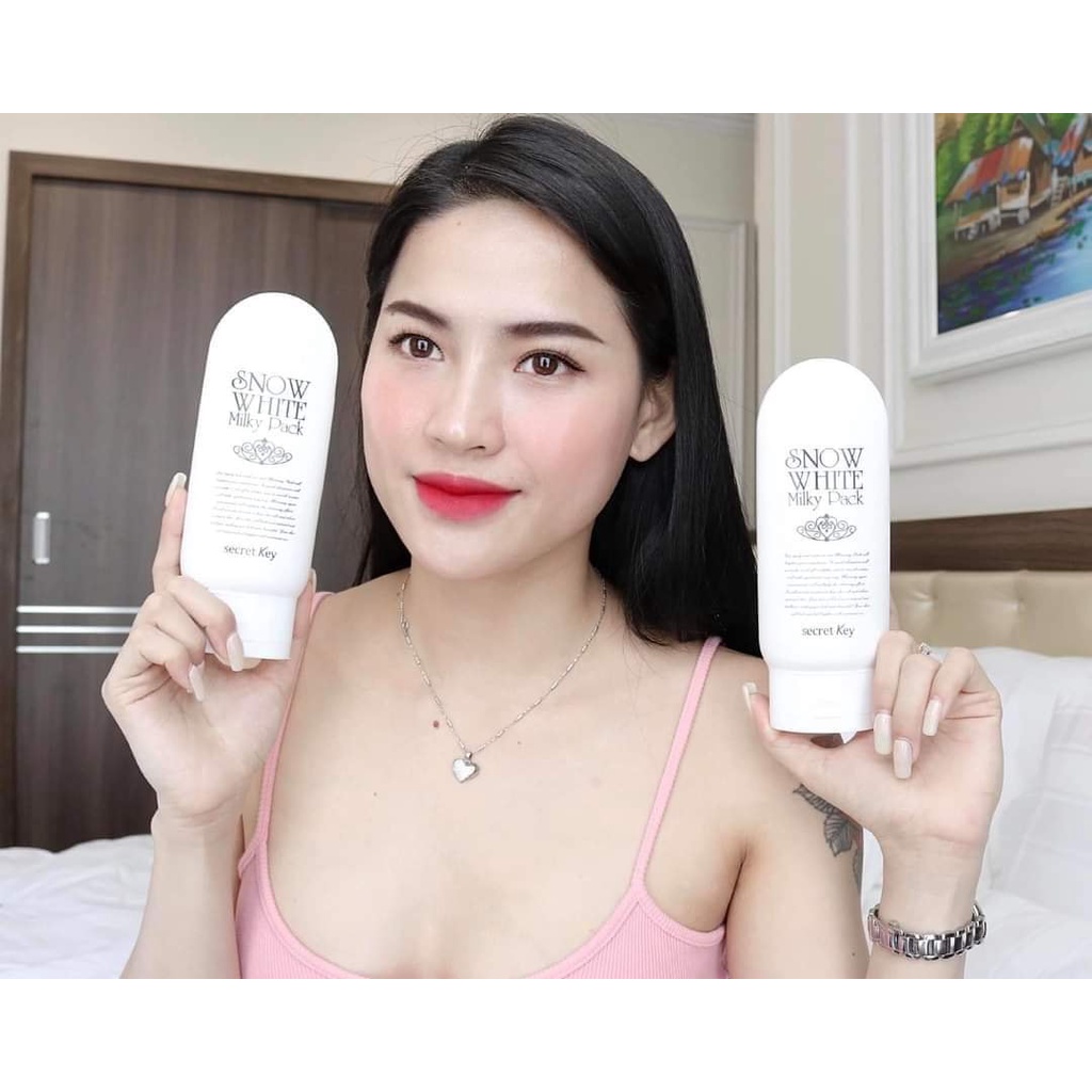 Kem tắm trắng mặt và toàn thân Secret Key Snow White Milky Pack 200g