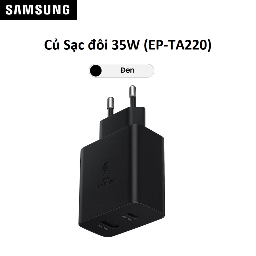 Sạc nhanh Samsung 35W (Không kèm cáp) EP-TA220N - Hàng Chính Hãng