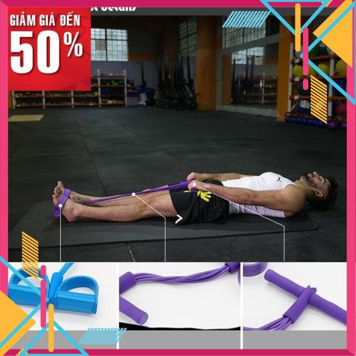 Dây kéo tập cơ bụng lưng tummy đa năng 4 ống đàn hồi hỗ trợ gym gập tại nhà giúp cho dáng chuẩn vòng eo thon