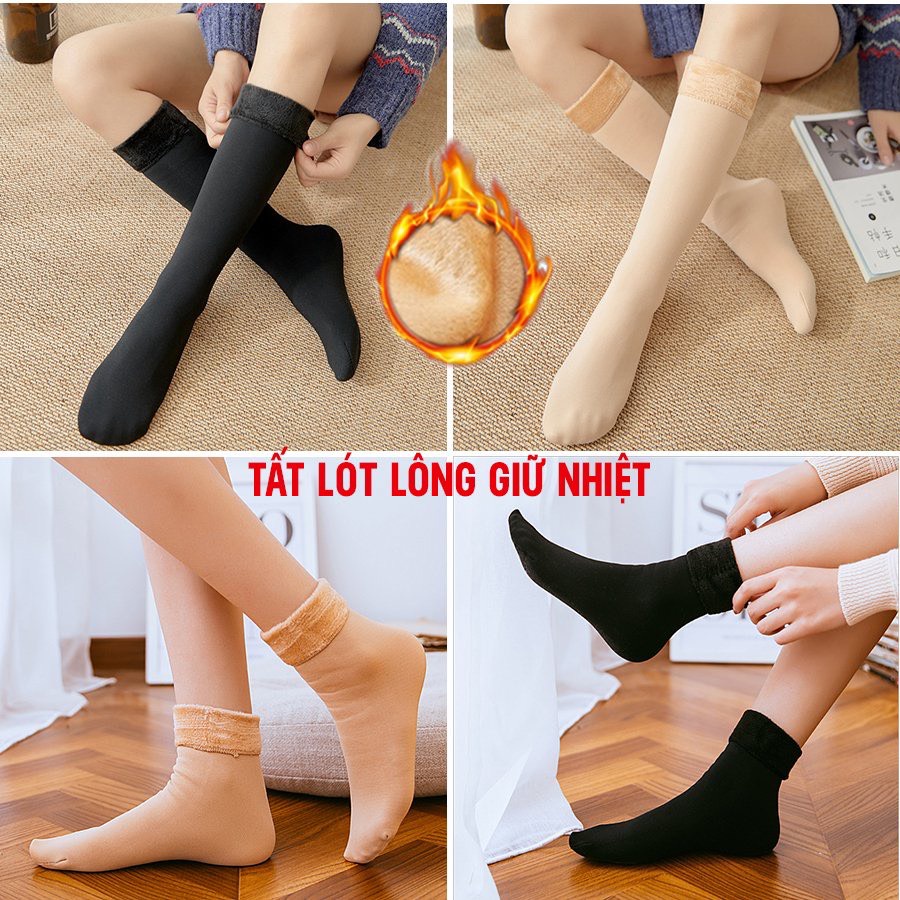 Tất Vớ Combo 10 Đôi Tất Lông Mềm Mại, Siêu Ấm, Tất Lót Lông Siêu Ấm- Ssshop Phụ Kiện