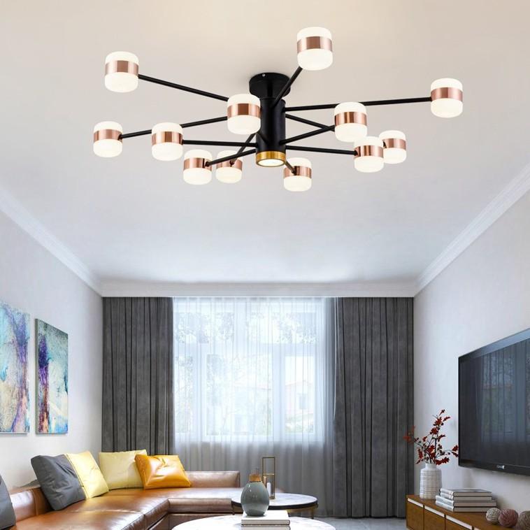 Đèn chùm 12 tay 3 màu ánh sáng độc đáo trang trí nội thất hiện đại sang trọng