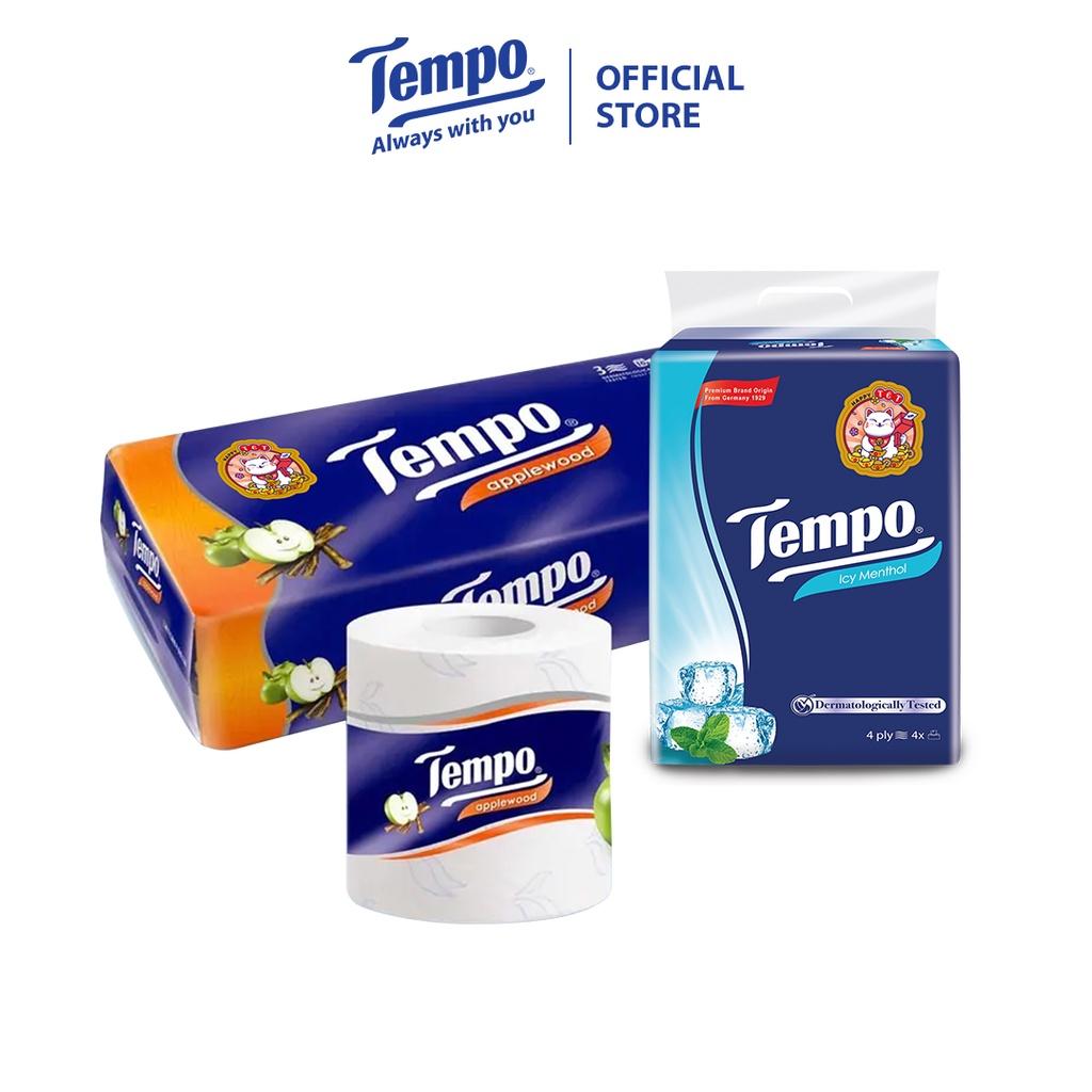 1 Lốc Tempo cao cấp Giấy vệ sinh Toipa &amp; 1 Lốc Khăn giấy rút Softpack