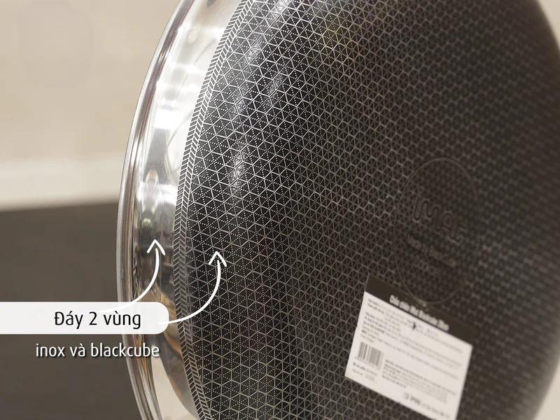 [Hàng chính hãng] Chảo chiên inox iMat Hybrid Blackcube 24cm, Phủ chống dính Ceramic đen